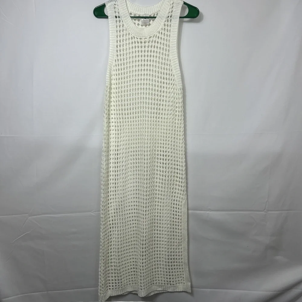Women's Large White Cream Ivory Shade & Shore Crocheted Cover-up Boho Resort